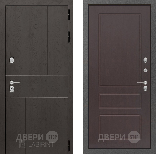 Входная металлическая Дверь Лабиринт (LABIRINT) Urban 03 Орех премиум в Дмитрове