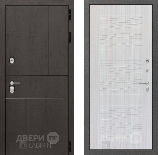 Входная металлическая Дверь Лабиринт (LABIRINT) Urban 06 Сандал белый в Дмитрове