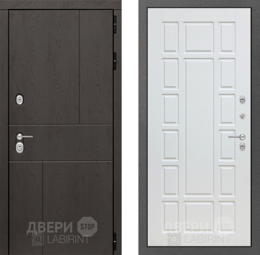 Входная металлическая Дверь Лабиринт (LABIRINT) Urban 12 Белое дерево в Дмитрове