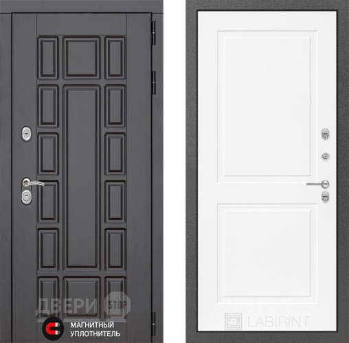 Входная металлическая Дверь Лабиринт (LABIRINT) New York 11 Белый софт в Дмитрове