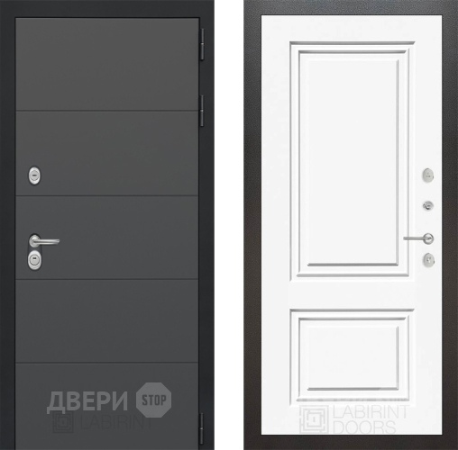Входная металлическая Дверь Лабиринт (LABIRINT) Art 26 Белый (RAL-9003) в Дмитрове