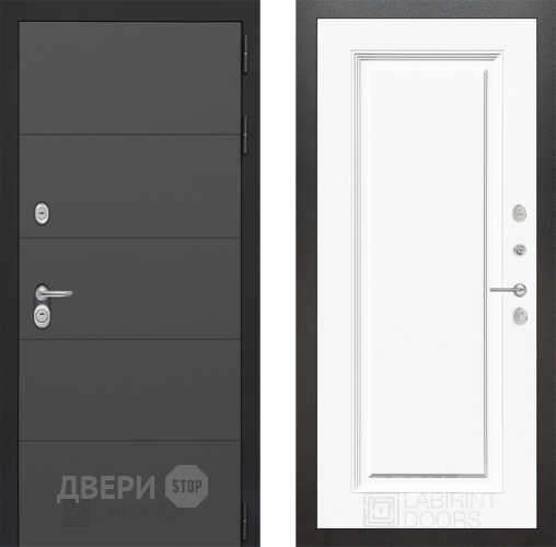 Входная металлическая Дверь Лабиринт (LABIRINT) Art 27 Белый (RAL-9003) в Дмитрове