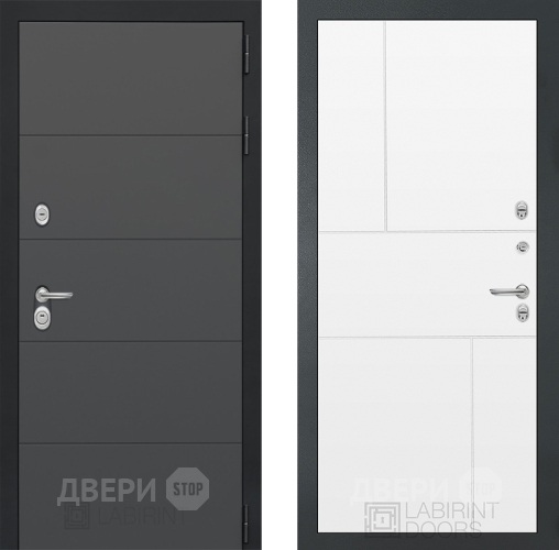 Входная металлическая Дверь Лабиринт (LABIRINT) Art 21 Белый софт в Дмитрове