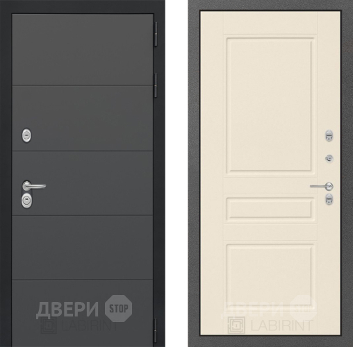 Входная металлическая Дверь Лабиринт (LABIRINT) Art 03 Крем софт в Дмитрове