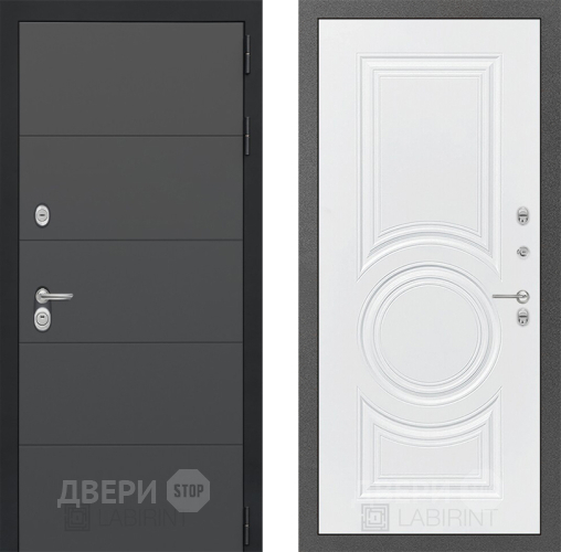 Входная металлическая Дверь Лабиринт (LABIRINT) Art 23 Белый софт в Дмитрове