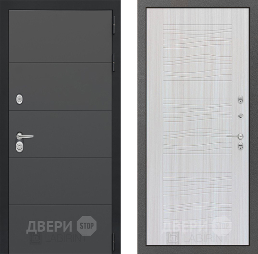 Входная металлическая Дверь Лабиринт (LABIRINT) Art 06 Сандал белый в Дмитрове