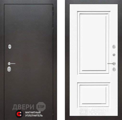 Входная металлическая Дверь Лабиринт (LABIRINT) Silver 26 Белый (RAL-9003) в Дмитрове