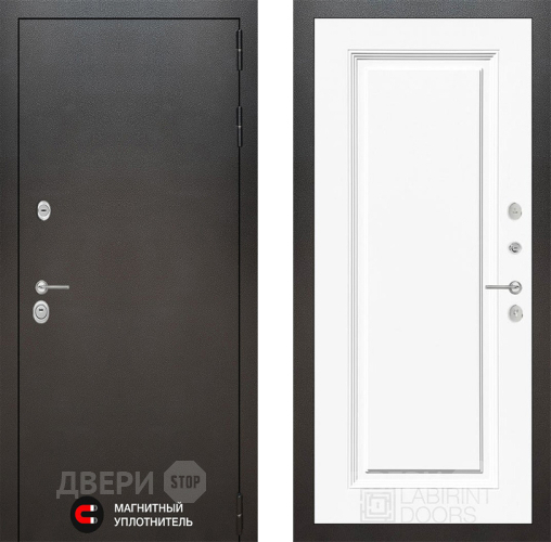 Входная металлическая Дверь Лабиринт (LABIRINT) Silver 27 Белый (RAL-9003) в Дмитрове