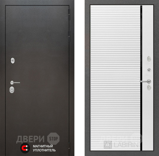 Входная металлическая Дверь Лабиринт (LABIRINT) Silver 22 Белый софт в Дмитрове