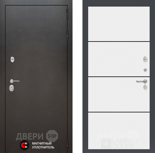 Входная металлическая Дверь Лабиринт (LABIRINT) Silver 25 Белый софт в Дмитрове