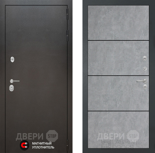 Входная металлическая Дверь Лабиринт (LABIRINT) Silver 25 Бетон светлый в Дмитрове