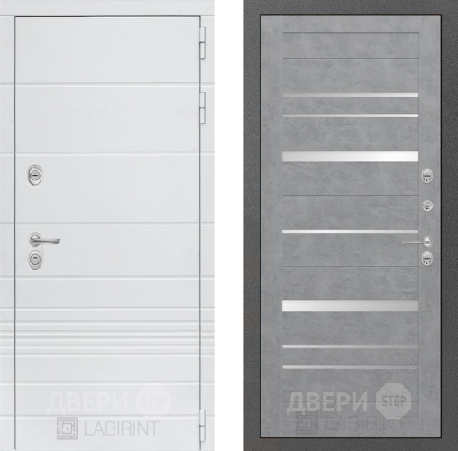 Входная металлическая Дверь Лабиринт (LABIRINT) Трендо 20 Бетон светлый в Дмитрове
