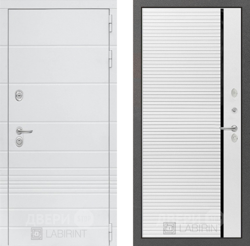 Входная металлическая Дверь Лабиринт (LABIRINT) Трендо 22 Белый софт в Дмитрове