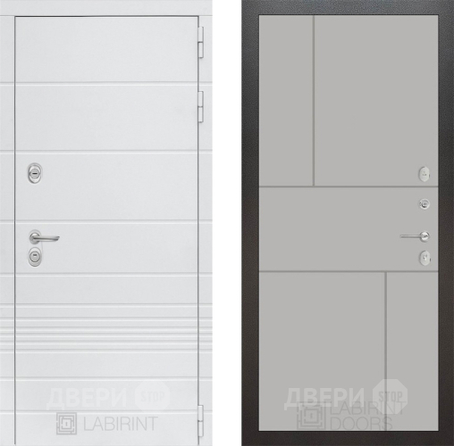Входная металлическая Дверь Лабиринт (LABIRINT) Трендо 21 Грей софт в Дмитрове