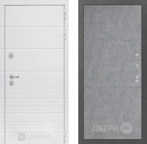 Входная металлическая Дверь Лабиринт (LABIRINT) Трендо 21 Бетон светлый в Дмитрове