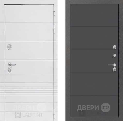 Входная металлическая Дверь Лабиринт (LABIRINT) Трендо 13 Графит софт в Дмитрове