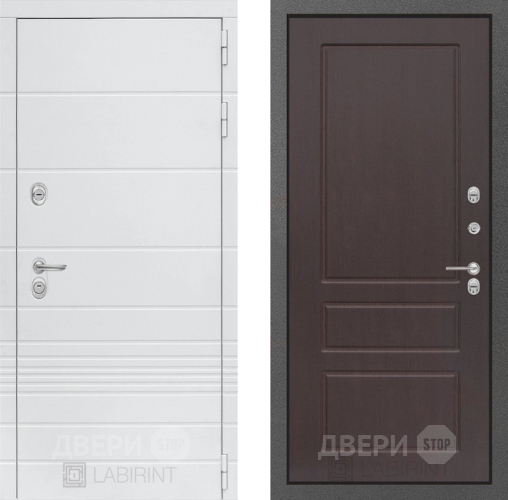 Входная металлическая Дверь Лабиринт (LABIRINT) Трендо 03 Орех премиум в Дмитрове