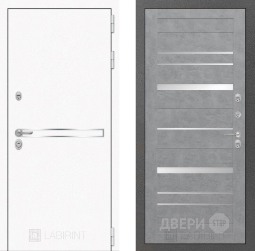 Входная металлическая Дверь Лабиринт (LABIRINT) Лайн White 20 Бетон светлый в Дмитрове