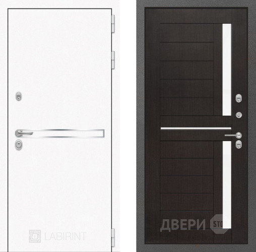 Входная металлическая Дверь Лабиринт (LABIRINT) Лайн White 02 Венге в Дмитрове