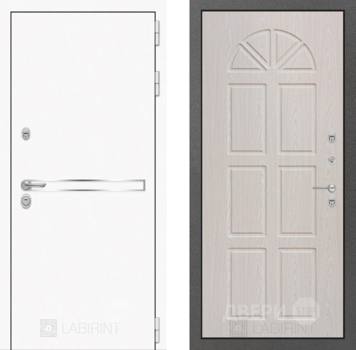 Входная металлическая Дверь Лабиринт (LABIRINT) Лайн White 15 VINORIT Алмон 25 в Дмитрове