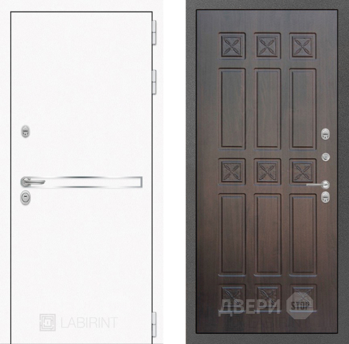 Входная металлическая Дверь Лабиринт (LABIRINT) Лайн White 16 VINORIT Алмон 28 в Дмитрове