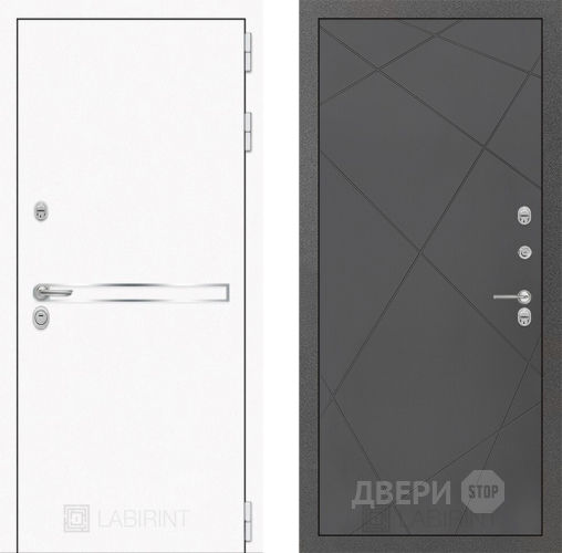 Дверь Лабиринт (LABIRINT) Лайн White 24 Графит софт в Дмитрове
