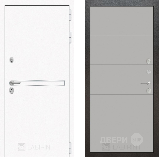Дверь Лабиринт (LABIRINT) Лайн White 13 Грей софт в Дмитрове