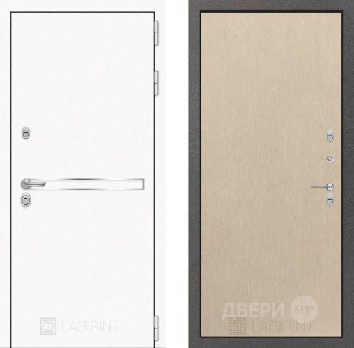 Входная металлическая Дверь Лабиринт (LABIRINT) Лайн White 05 Венге светлый в Дмитрове