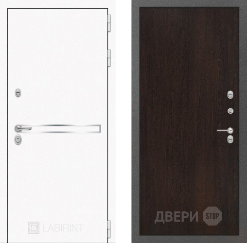 Входная металлическая Дверь Лабиринт (LABIRINT) Лайн White 05 Венге в Дмитрове
