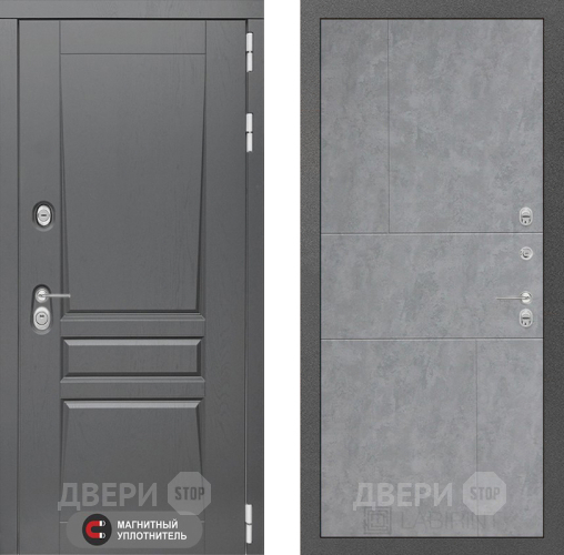 Входная металлическая Дверь Лабиринт (LABIRINT) Платинум 21 Бетон светлый в Дмитрове