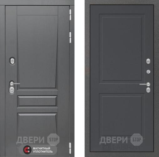 Входная металлическая Дверь Лабиринт (LABIRINT) Платинум 11 Графит софт в Дмитрове