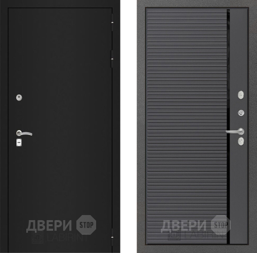 Дверь Лабиринт (LABIRINT) Classic шагрень черная 22 Графит софт в Дмитрове