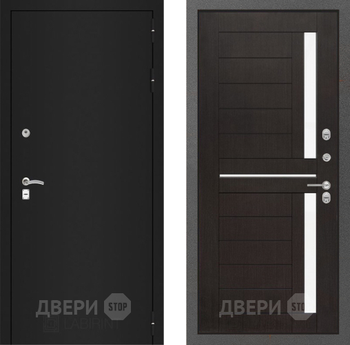 Дверь Лабиринт (LABIRINT) Classic шагрень черная 02 Венге в Дмитрове
