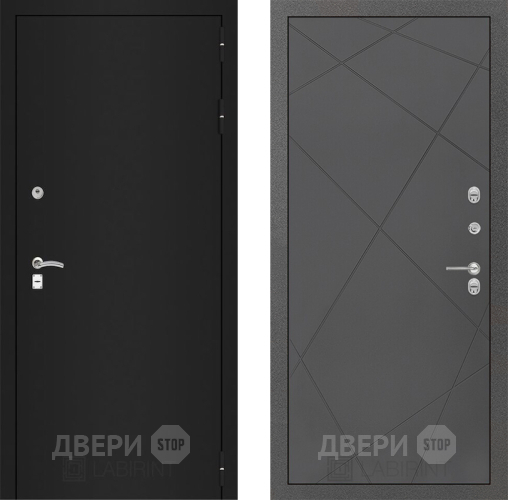 Входная металлическая Дверь Лабиринт (LABIRINT) Classic шагрень черная 24 Графит софт в Дмитрове