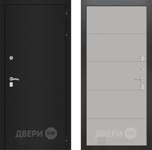 Входная металлическая Дверь Лабиринт (LABIRINT) Classic шагрень черная 13 Грей софт в Дмитрове