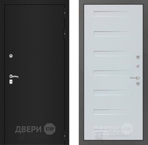 Дверь Лабиринт (LABIRINT) Classic шагрень черная 14 Дуб кантри белый горизонтальный в Дмитрове