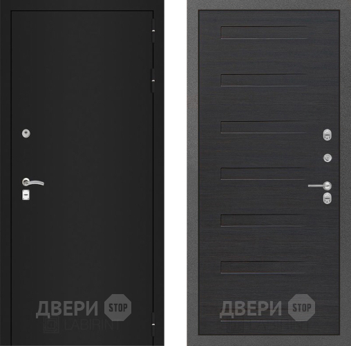 Дверь Лабиринт (LABIRINT) Classic шагрень черная 14 Эковенге поперечный в Дмитрове