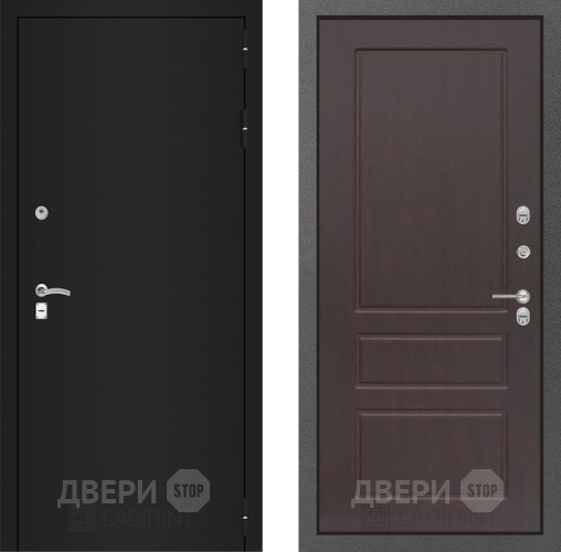 Входная металлическая Дверь Лабиринт (LABIRINT) Classic шагрень черная 03 Орех премиум в Дмитрове