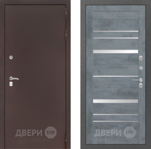 Входная металлическая Дверь Лабиринт (LABIRINT) Classic антик медь 20 Бетон темный в Дмитрове