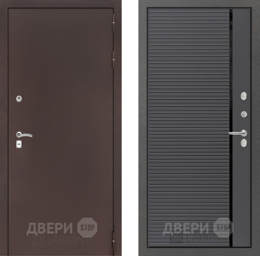 Входная металлическая Дверь Лабиринт (LABIRINT) Classic антик медь 22 Графит софт в Дмитрове