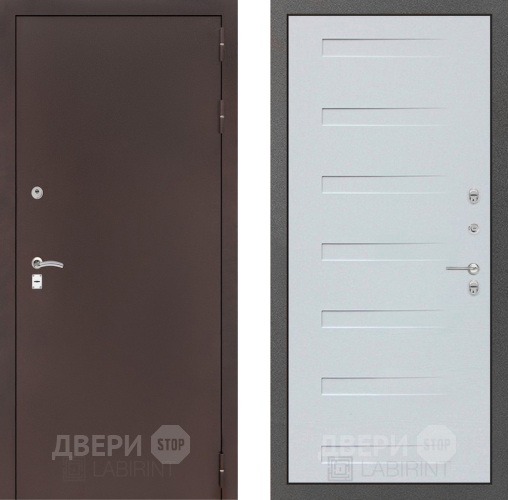 Входная металлическая Дверь Лабиринт (LABIRINT) Classic антик медь 14 Дуб кантри белый горизонтальный в Дмитрове