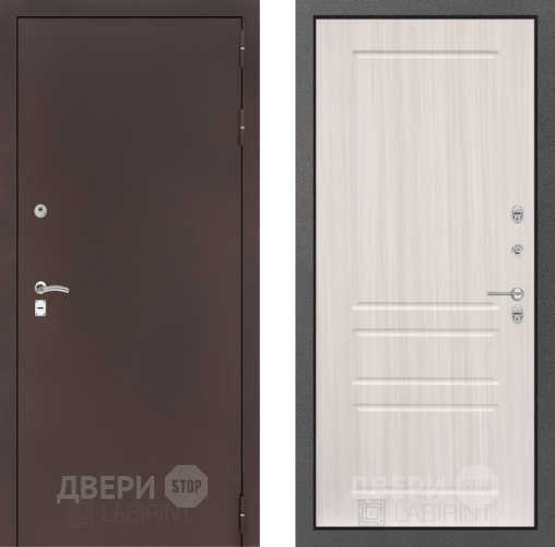 Входная металлическая Дверь Лабиринт (LABIRINT) Classic антик медь 03 Сандал белый в Дмитрове