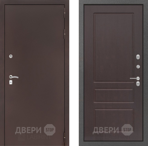 Входная металлическая Дверь Лабиринт (LABIRINT) Classic антик медь 03 Орех премиум в Дмитрове