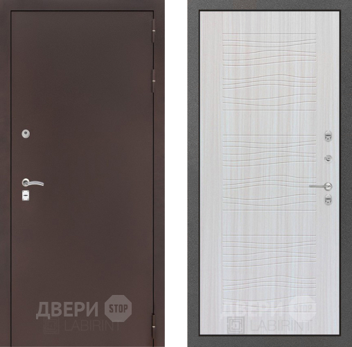 Входная металлическая Дверь Лабиринт (LABIRINT) Classic антик медь 06 Сандал белый в Дмитрове