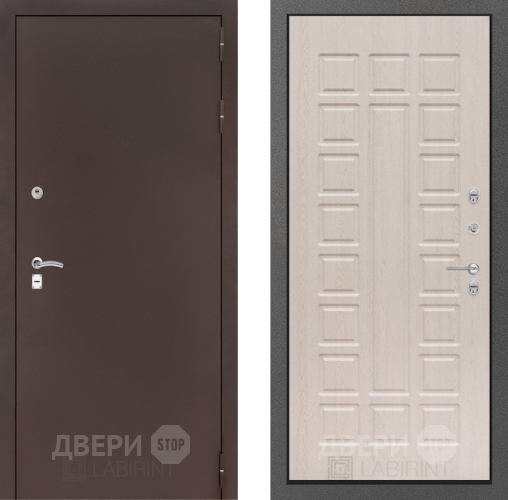 Входная металлическая Дверь Лабиринт (LABIRINT) Classic антик медь 04 Беленый дуб в Дмитрове