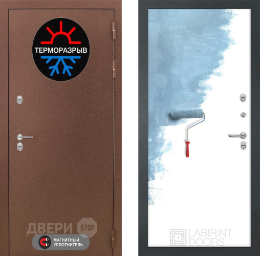 Входная металлическая Дверь Лабиринт (LABIRINT) Термо Магнит 28 Под покраску в Дмитрове