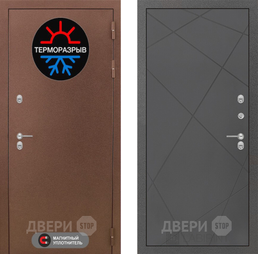 Входная металлическая Дверь Лабиринт (LABIRINT) Термо Магнит 24 Графит софт в Дмитрове