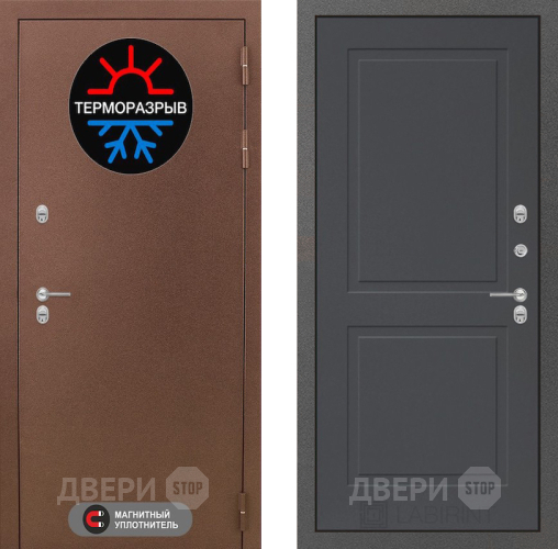 Входная металлическая Дверь Лабиринт (LABIRINT) Термо Магнит 11 Графит софт в Дмитрове