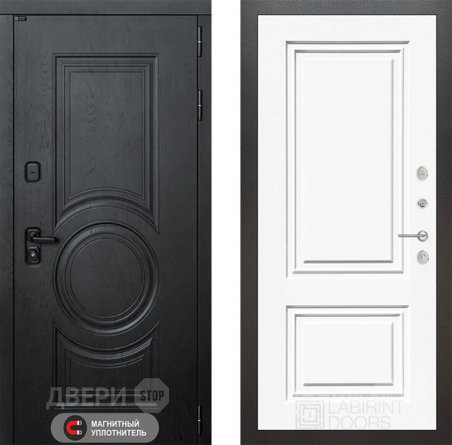 Входная металлическая Дверь Лабиринт (LABIRINT) Гранд 26 Белый (RAL-9003) в Дмитрове