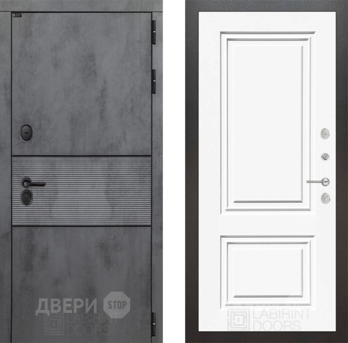 Входная металлическая Дверь Лабиринт (LABIRINT) Инфинити 26 Белый (RAL-9003) в Дмитрове